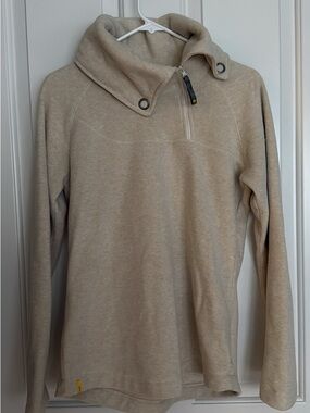 Lole Women's Beige Zip Funnel Neck Pullover